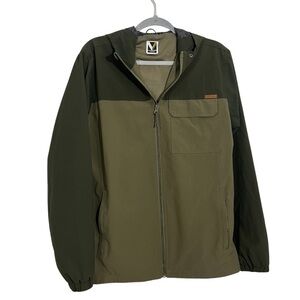 Like New Windbreaker Jacket Voyager Size Medium Olive Green Hooded Full Zip